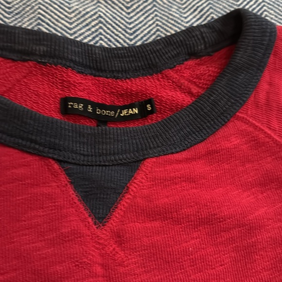 Rag and bone red and navy sweatshirt perfect condition! - Picture 2 of 4